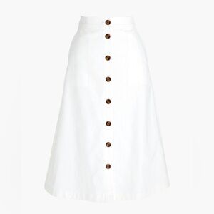 NWT J. Crew Factory button linen midi skirt size 0